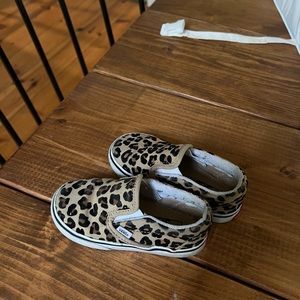 Toddler leopard print vans slip ons